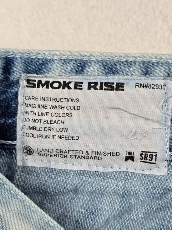 Smoke Rise Mens Denim Shorts Size 36 Multicolor Distressed Paint Splatter - Picture 2 of 5